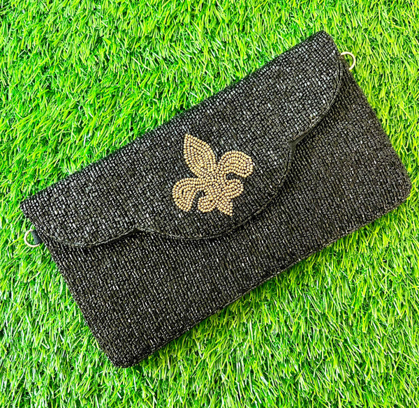 Beaded Clutch with Fleur de Lis