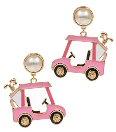 Golf Cart & Golf Club Earrings - 2 Colors