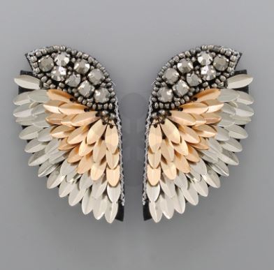 Embellished Wing Post Earrings - 3 Colors!
